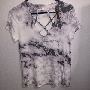 super soft strap v neck tee